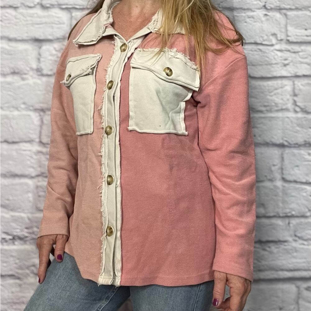 Two-Tone Utility Jacket/Shacket/Button Down Shirt - Picture 2 of 8